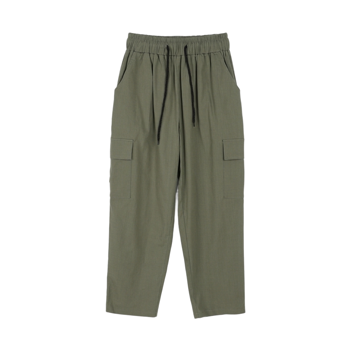 지크립 밴딩 스판 포켓 9부 와이드 팬츠 카키(GCLIP Banded Stretch Pocket 9/10 Wide Pants Khaki) - 1