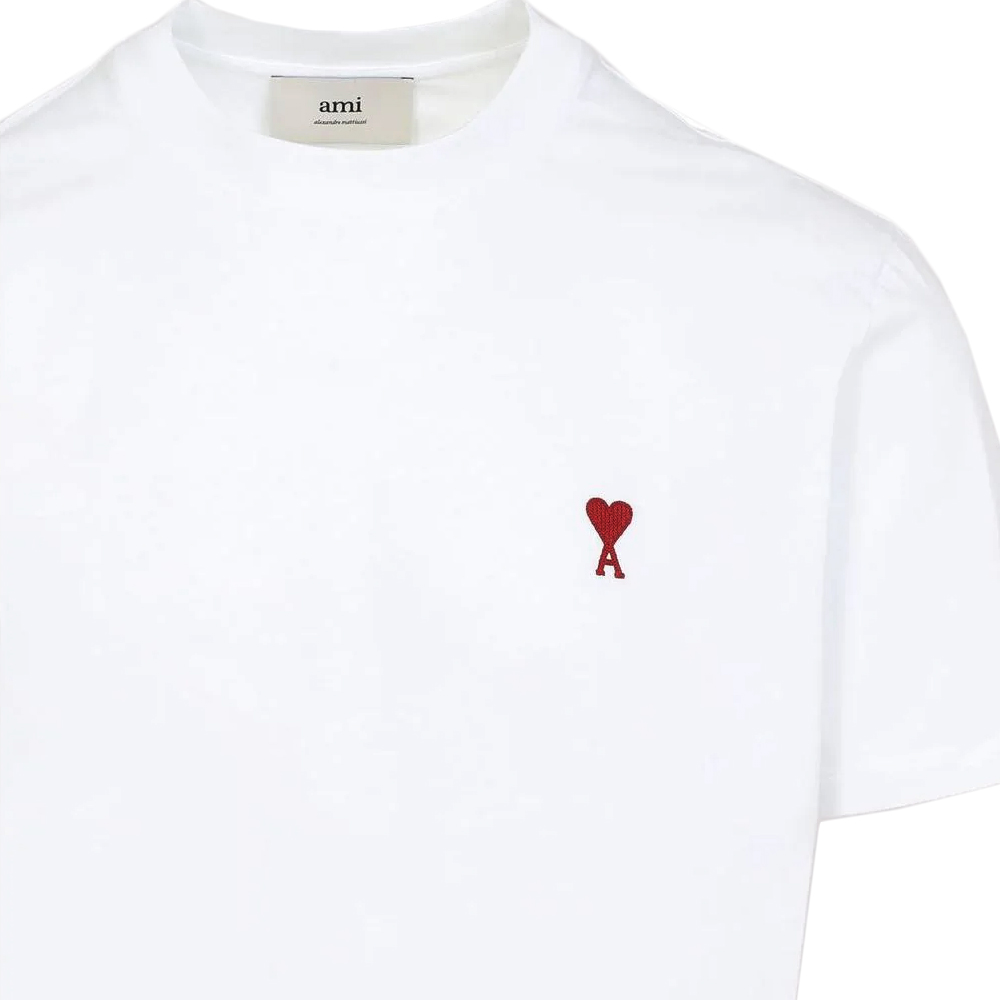 [17% 쿠폰] 아미 스몰 하트 로고 티셔츠 화이트([17% 쿠폰] AMI de Coeur T-Shirt White) - 4
