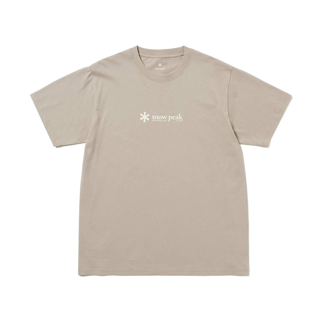 스노우 피크 소프트 코튼 로고 숏슬리브 티셔츠 그레이지(Snow Peak Soft Cotton Logo Short Sleeve T-Shirt Greige)