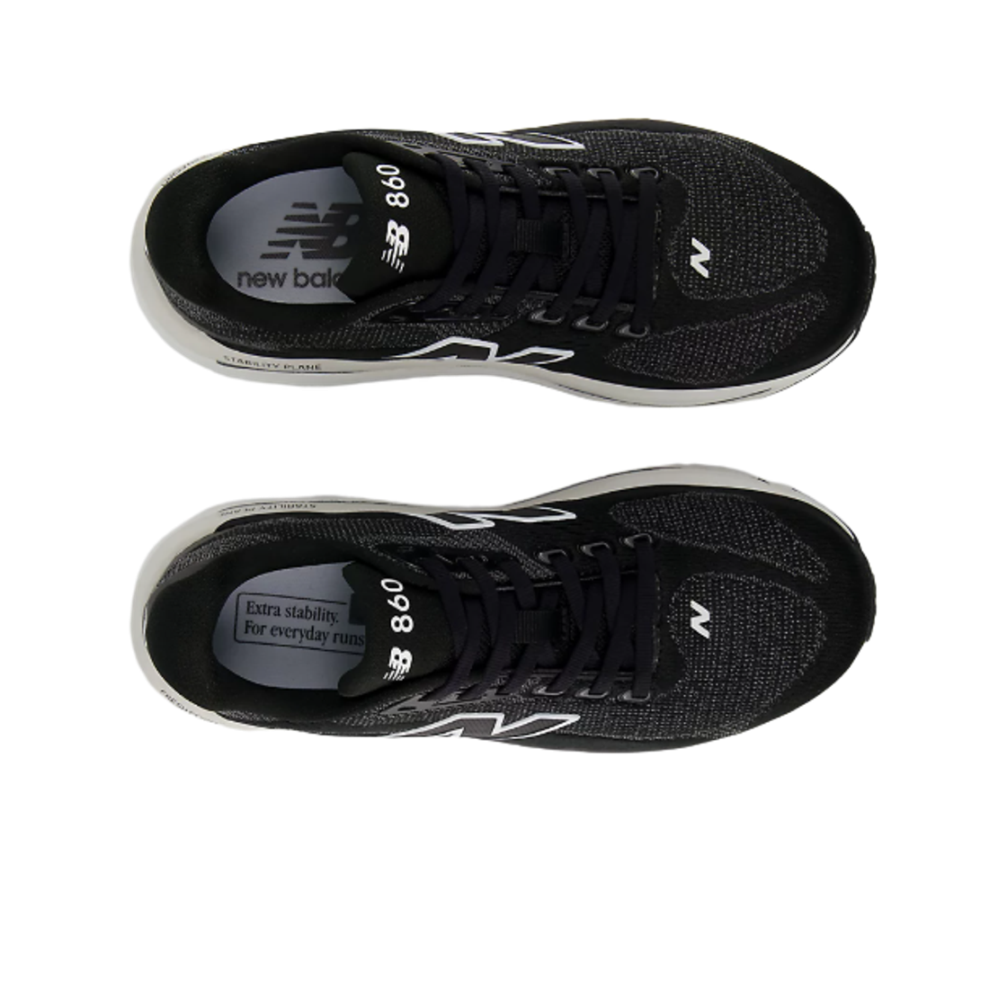 (W) 뉴발란스 프레쉬 폼 X 860v15 블랙 화이트 - 2E 엑스트라 와이드((W) New Balance Fresh Foam X 860v15 Black White - 2E Extra Wide) - 2