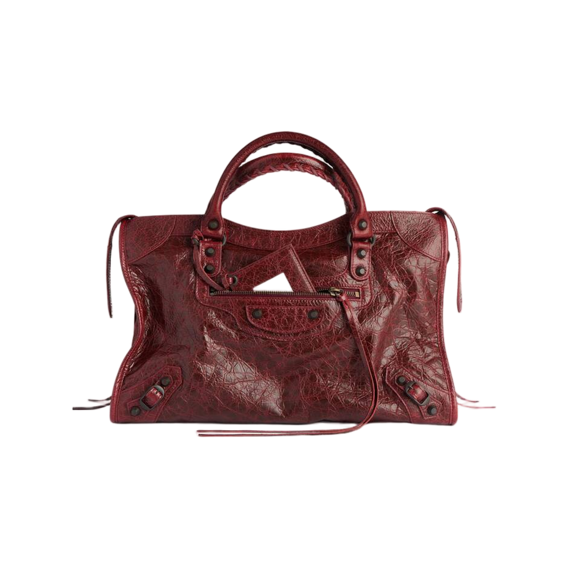 8657602ACFH6154 Balenciaga Le City Bag Medium Berry Red