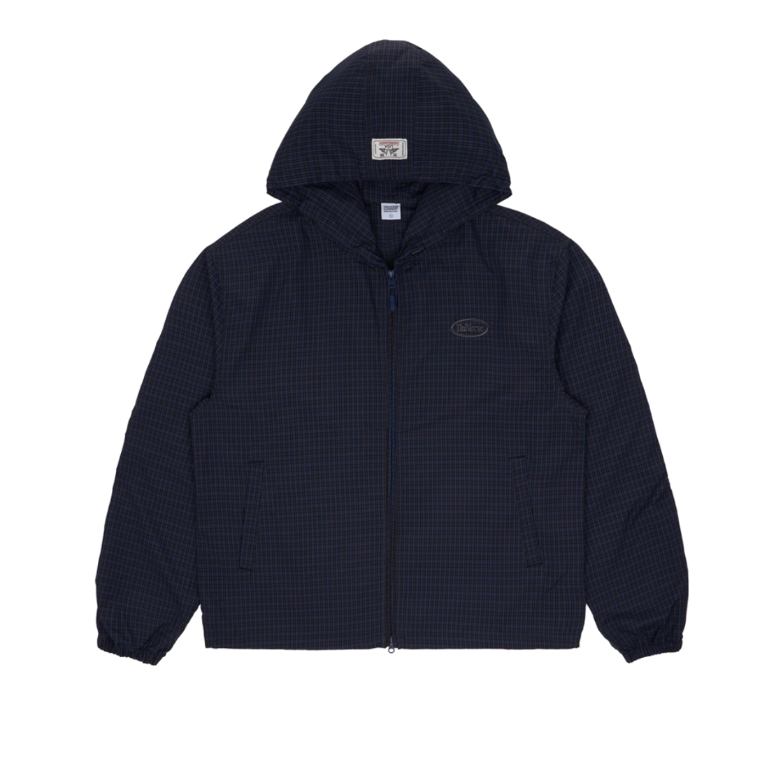 BUQJPAS883NA UNIVERSE GARMENT Check Hood Windbreaker Jumper Navy