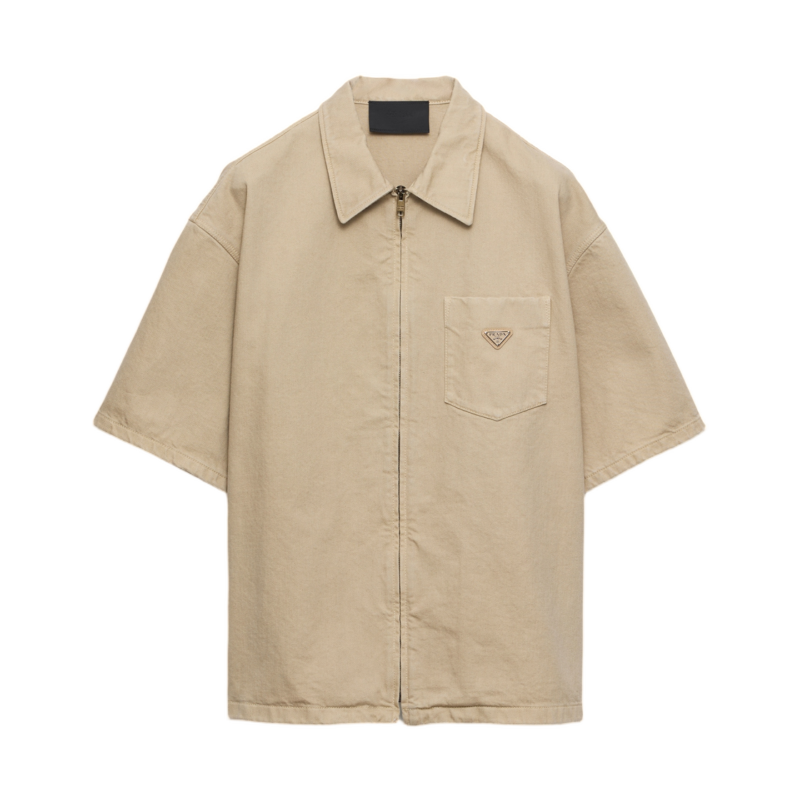 GEC122-1954-F0630 Prada Old Denim Shirt Sand