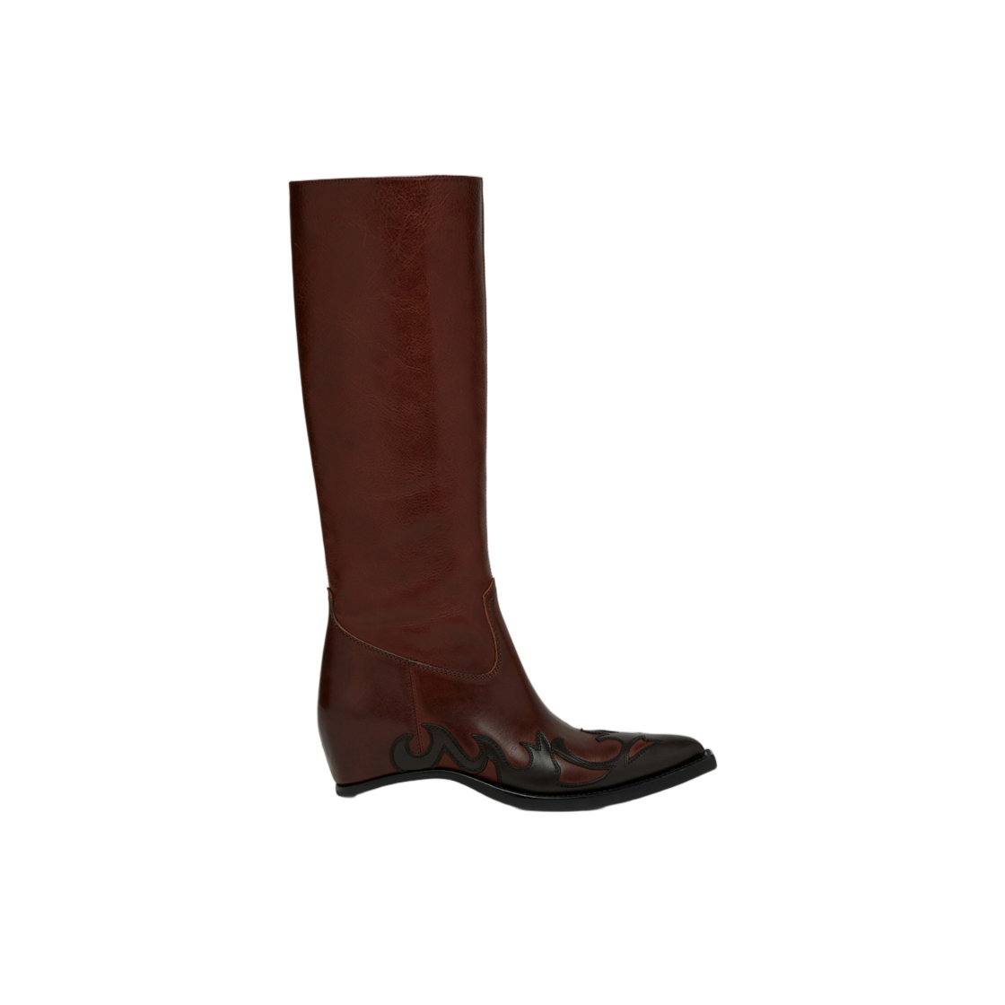 S58WW0168P7788HA057 (W) Maison Margiela Heel-Less Western Knee Boot Brown