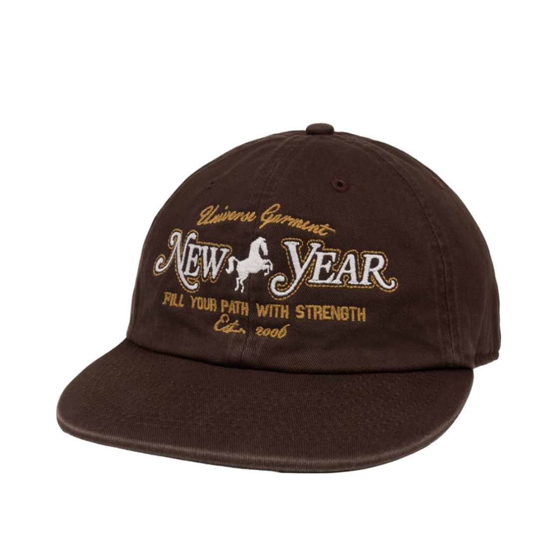 BUACAAS852BR UNIVERSE GARMENT Universe New Year Washed Cap Brown
