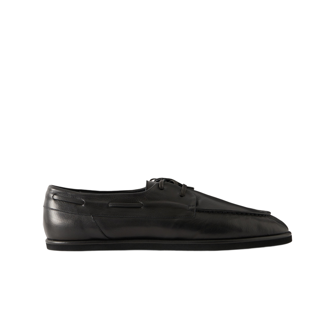 오라리 소프트 레더 덱 슈즈 블랙(Auralee Soft Leather Deck Shoes Black) - 1