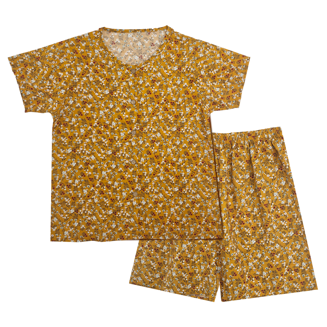[3% 적립] 에이원 자연인견 플라워 반팔 잠옷 상하세트 카라멜([3% 적립] Aone Rayon Floral Short Sleeved Pajama Set Caramel)