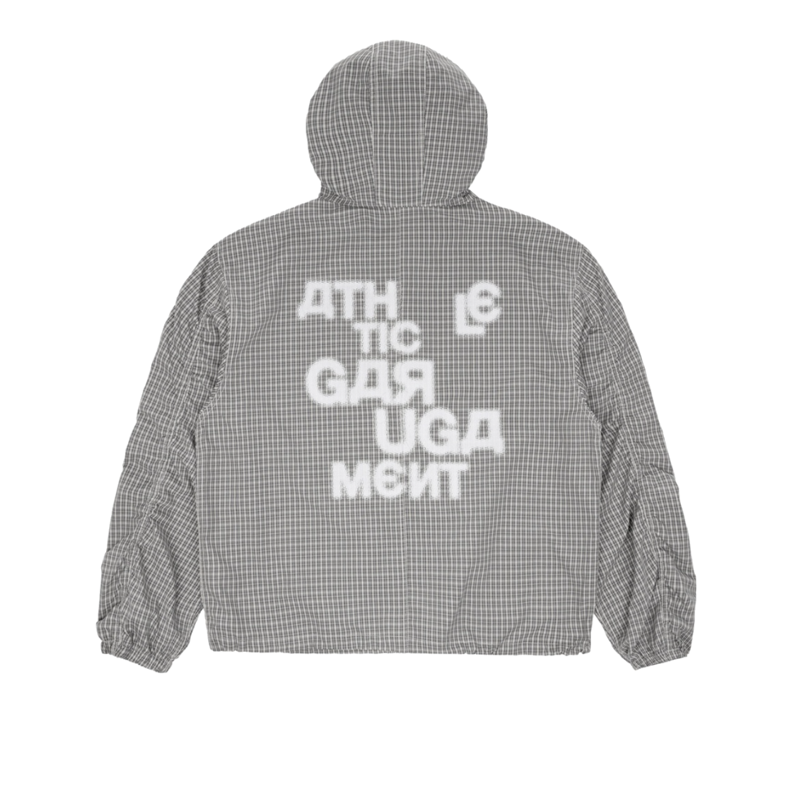 유니버스 가먼트 체크 후드 윈드 브레이커 점퍼 아이보리(UNIVERSE GARMENT Check Hood Windbreaker Jumper Ivory) - 2