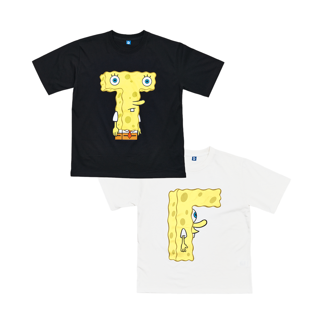 댄꼼마 x 스폰지밥 T?F? 반팔 티셔츠 2pack(DANCOMMA x SpongeBob T?F? Short Sleeve T-Shirt 2-Pack)