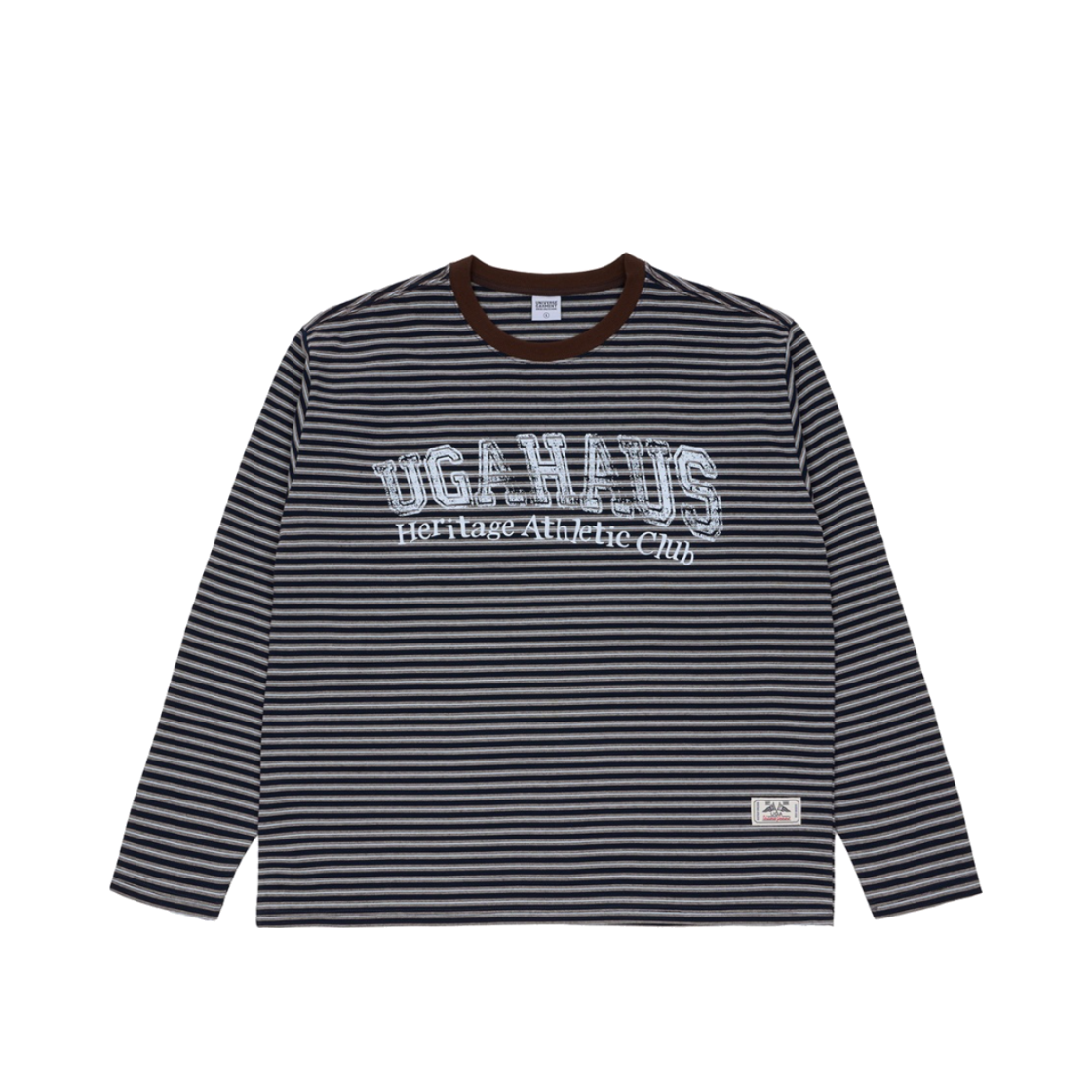 BUQLSAS879NA UNIVERSE GARMENT Multi Stripe Graphic T-Shirt Navy