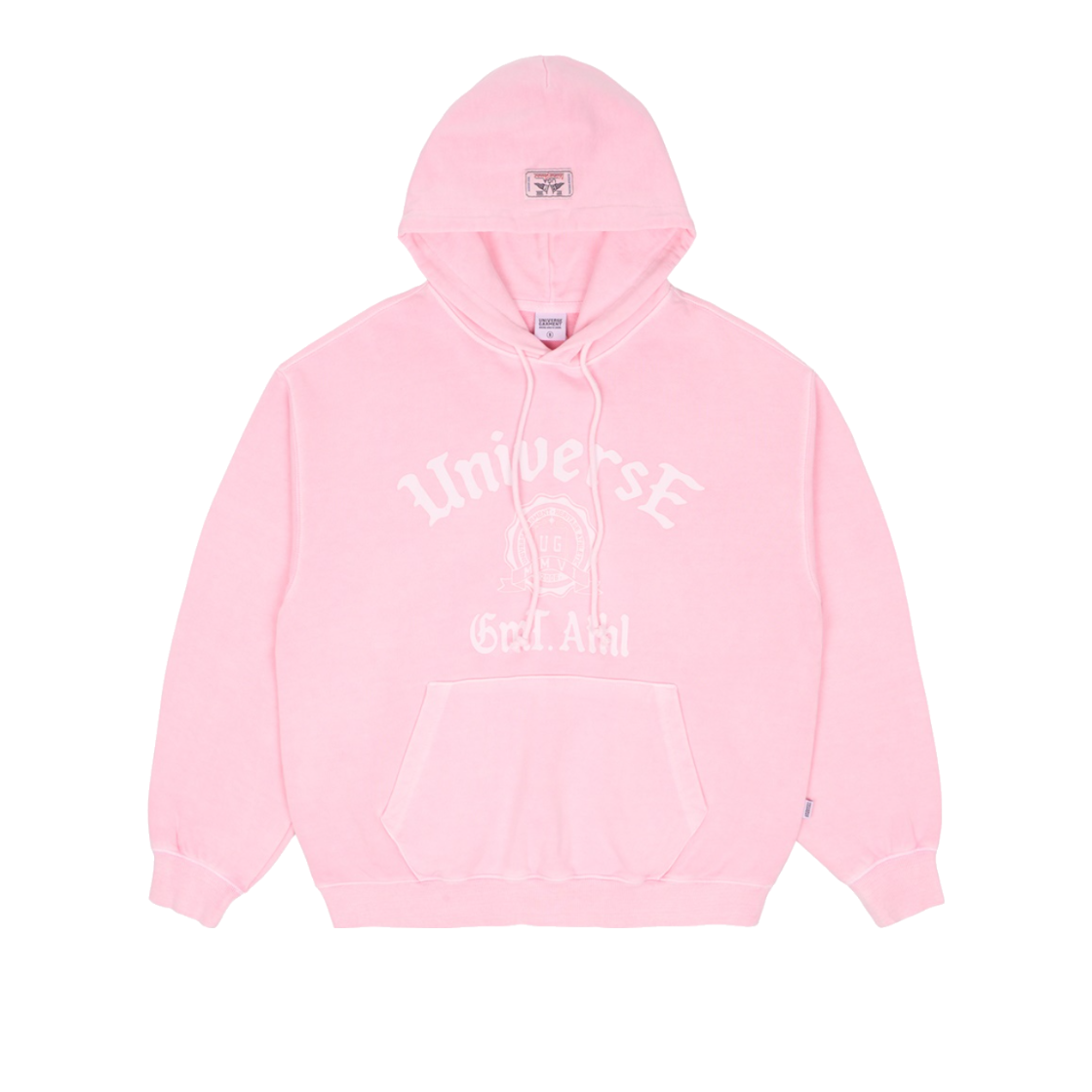 BUQHDZX823PK UNIVERSE GARMENT Pigment Dyeing Logo Hoodie Pink