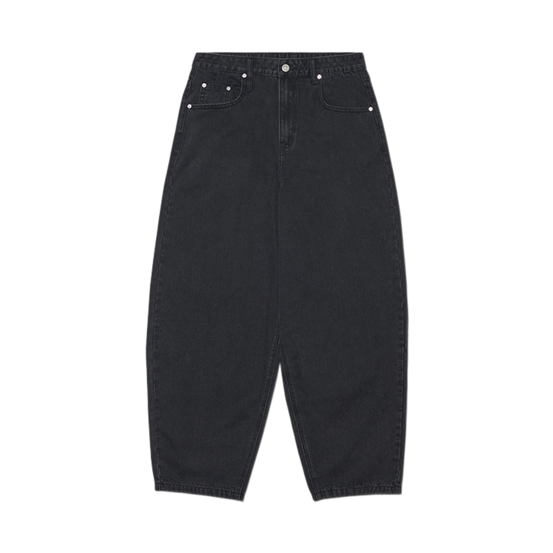 노매뉴얼 웨이브 커브드 데님 팬츠 블랙(NOMANUAL Wave Curved Denim Pants Black) - 1