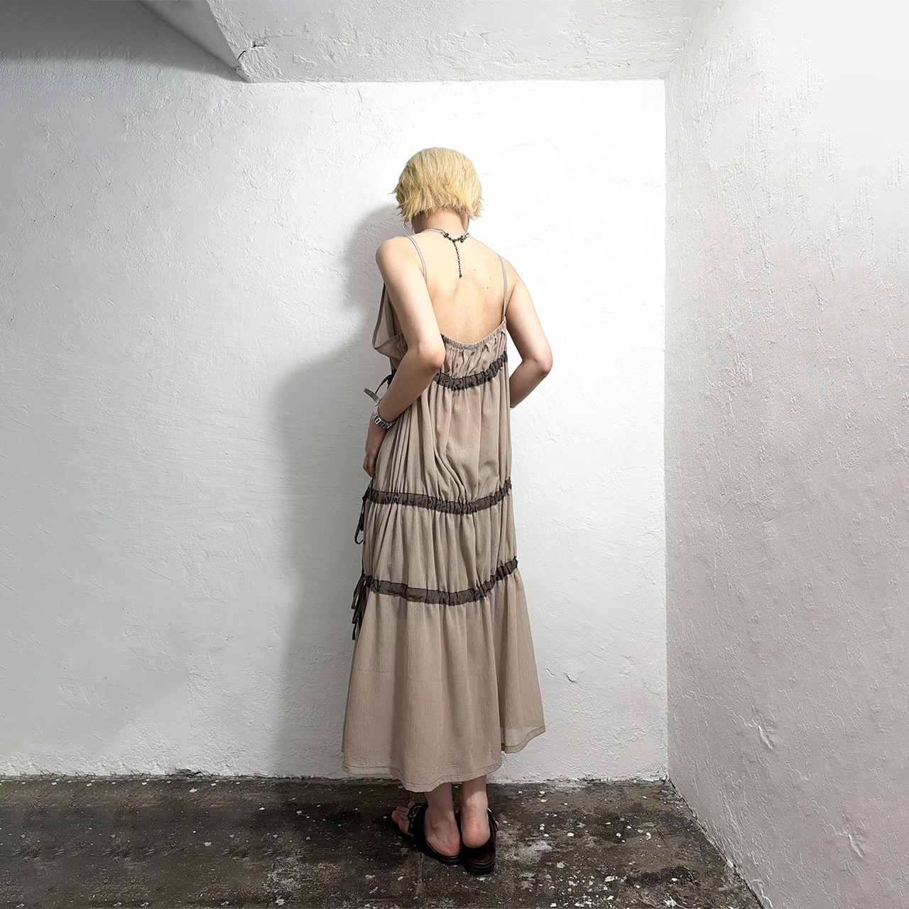 스틸레써디 타이드 셔링 드레스 그레이(Still Lethardy Tied Shirring Dress Grey) - 6