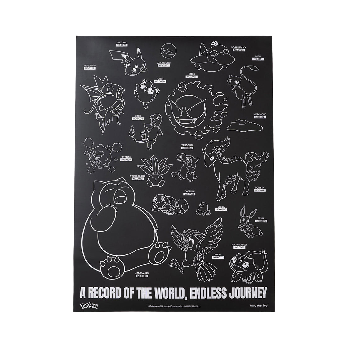 - Millo Archive x Pokemon Pokemon World Outline Poster Black