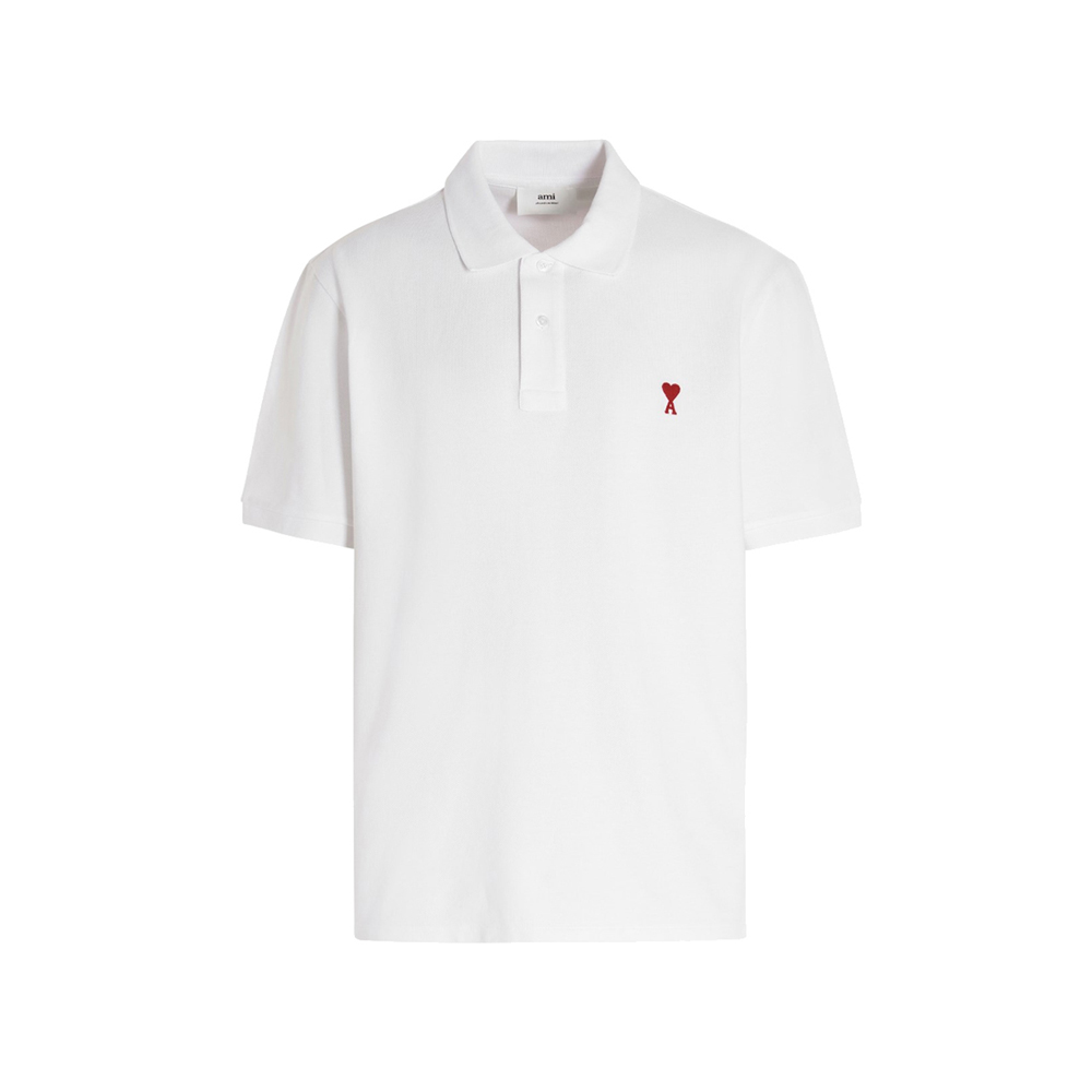 [17% 쿠폰] 아미 스몰 하트 로고 폴로 셔츠 화이트([17% 쿠폰] AMI de Coeur Polo Shirt White) - 2