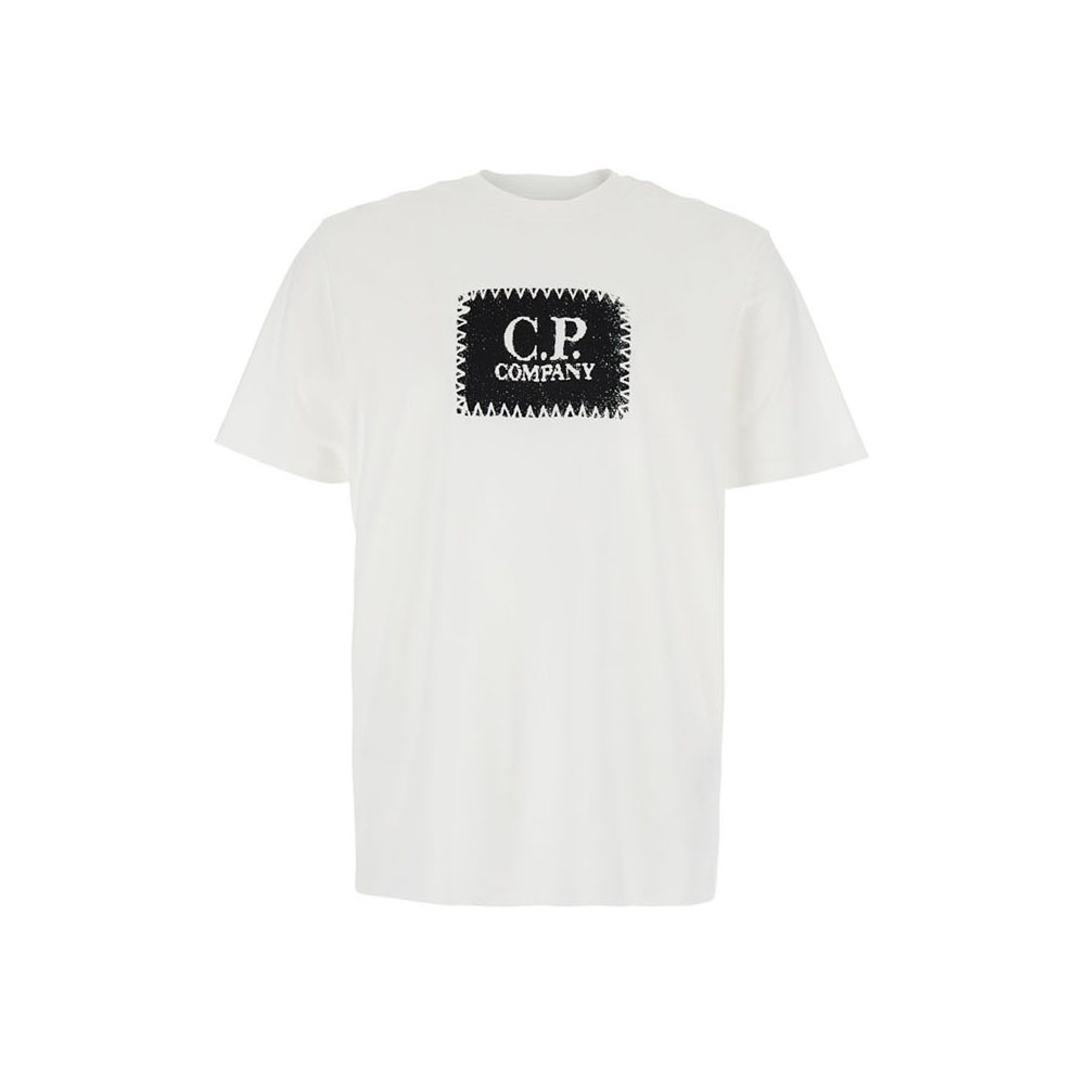 [17% 쿠폰] C.P. 컴퍼니 30/1 저지 로고 라벨 티셔츠 화이트 - 25SS([17% 쿠폰] C.P. Company 30/1 Jersey Logo Label T-Shirt White - 25SS) - 2