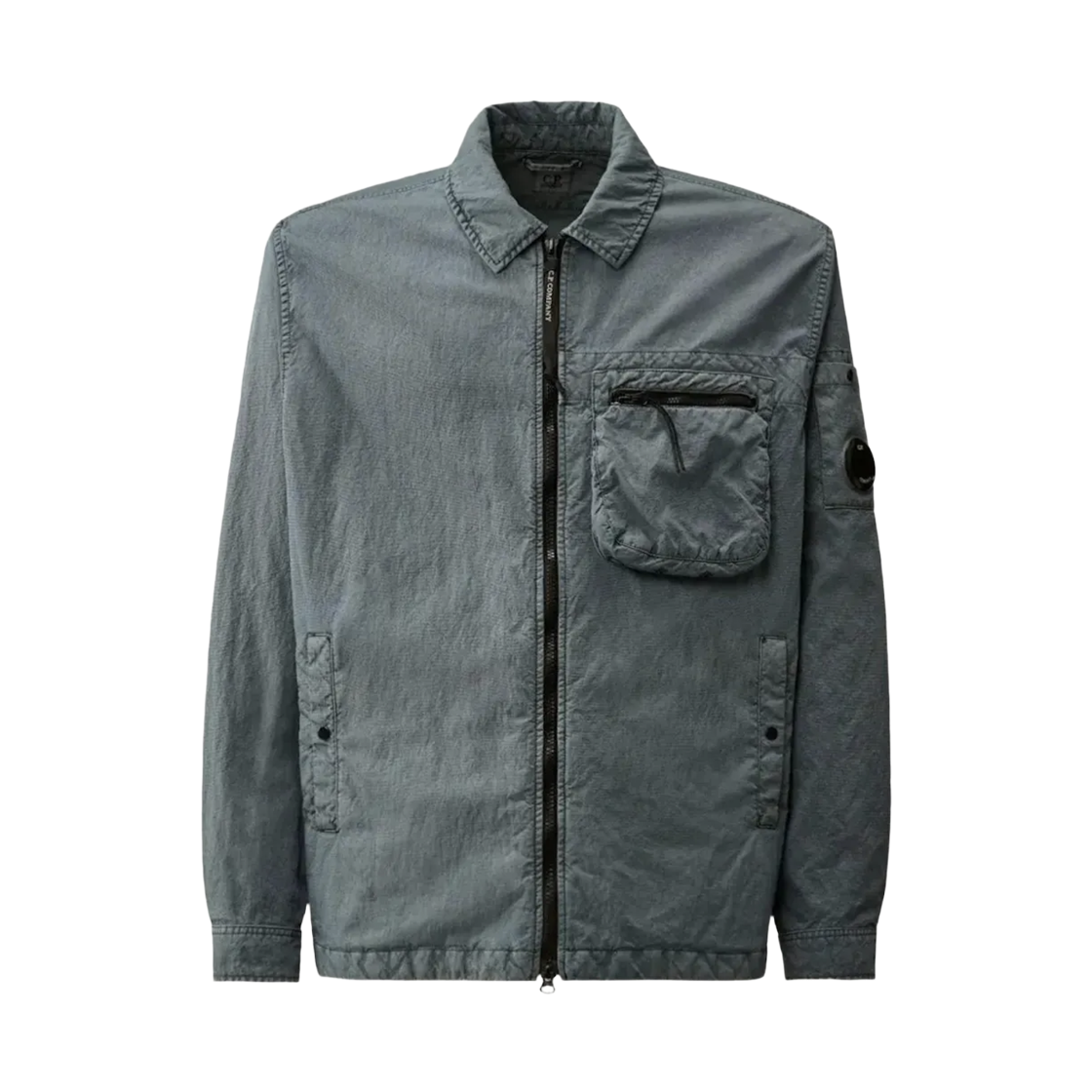 20CMOS074A110540S809 C.P. Company Panama-R Zipped Lens Overshirt Silver Blue - 26SS