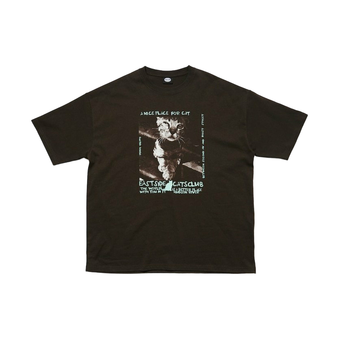 프릭스 스토어 캣 포토 빅 실루엣 백 프린트 크루넥 리미티드 에디션 티셔츠 블랙(Freak's Store Cat Photo Big Silhouette Back Print Crew Neck Limited Edition T-Shirt Black)