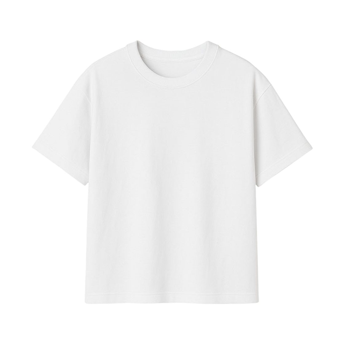 GC크롭티셔츠-화이트 GCLIP Essential Crewneck Semi-Crop T-Shirt White