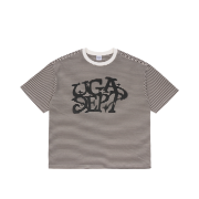 UNIVERSE GARMENT Stripe Graffiti T-Shirt Charcoal