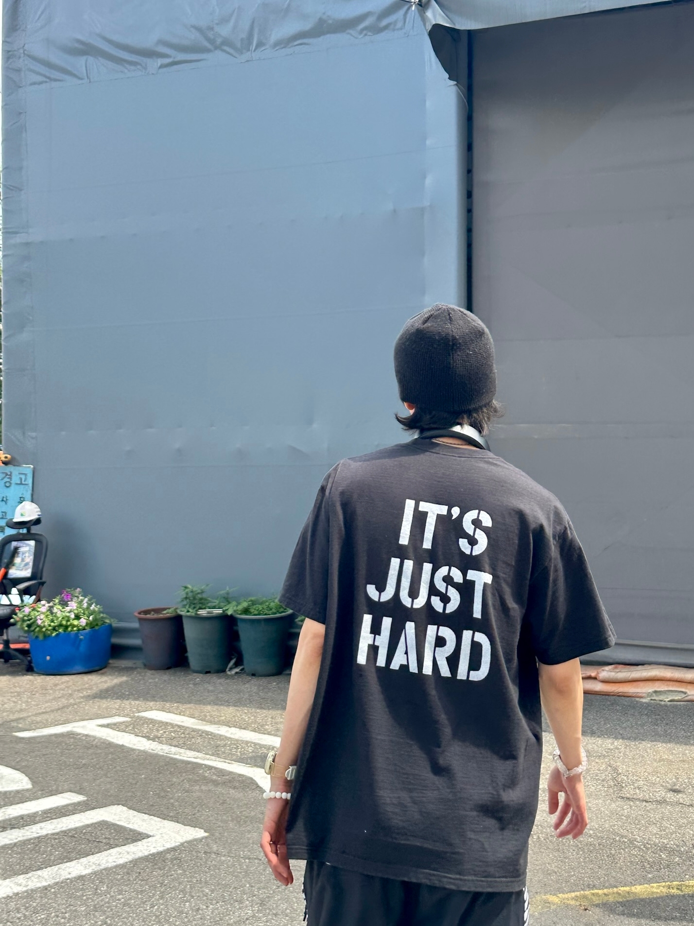 Supreme Hard T-Shirt Black - 26SS 착용 스타일 - 3