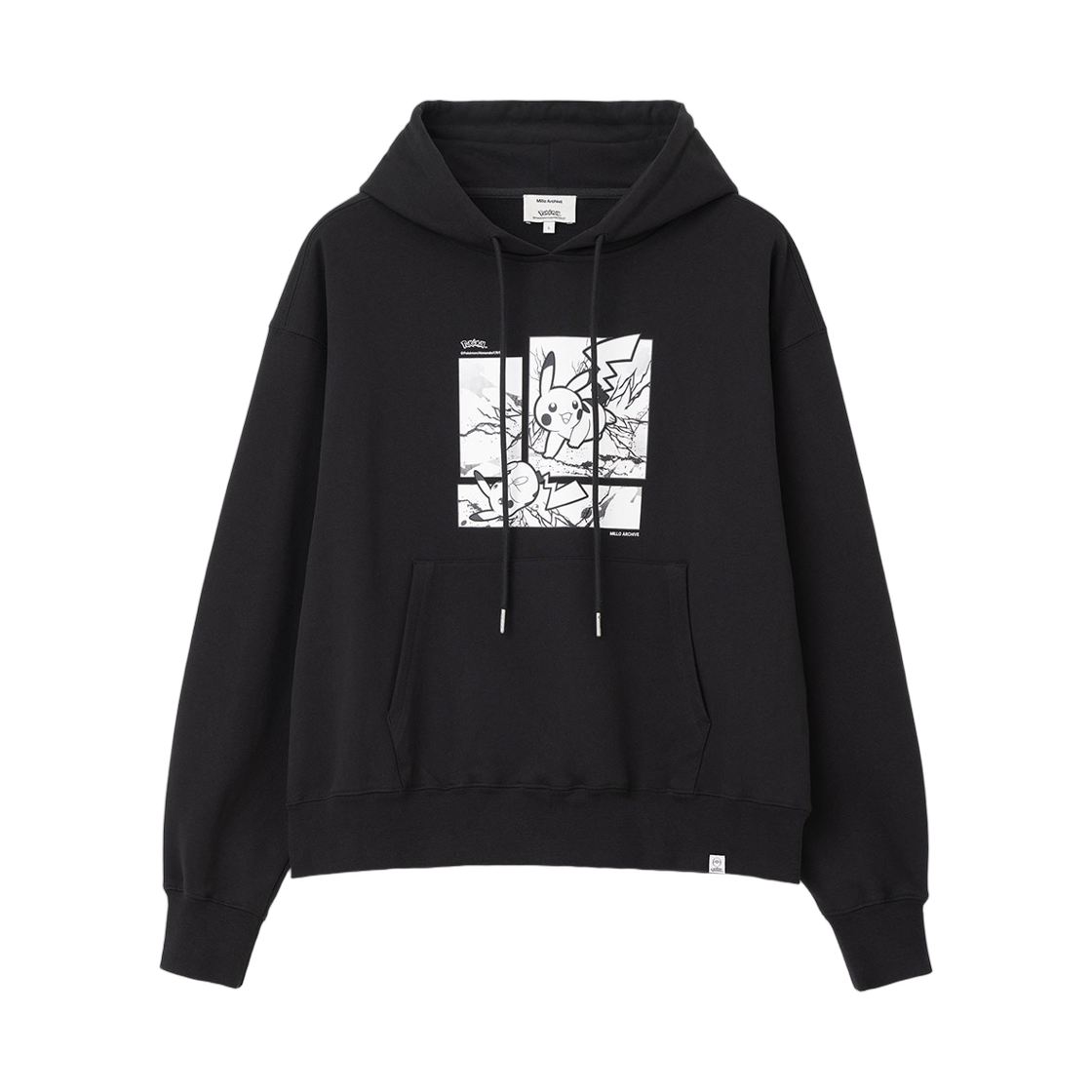 - Millo Archive x Pokemon Cartoon Pikachu Hoodie Black