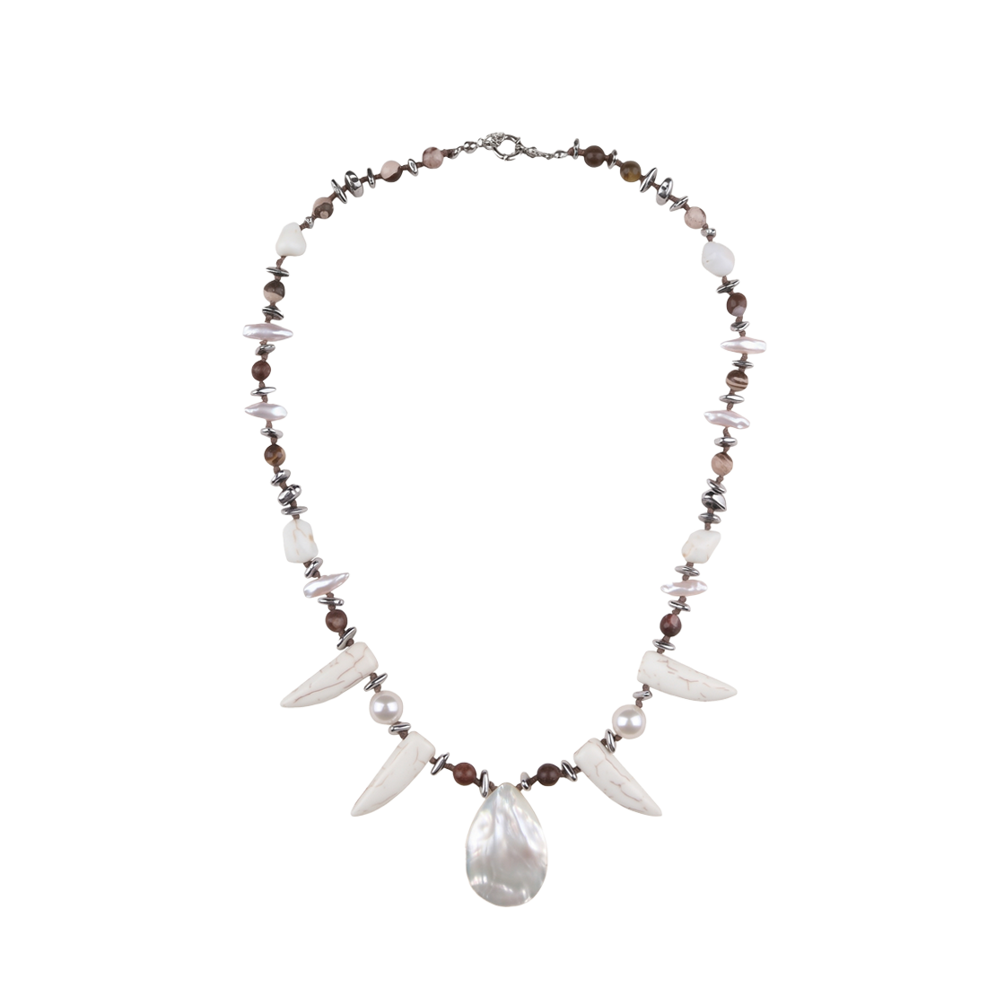 루바티 아이라 헤머타이트 스톤 네크리스 브라운(Rubati Aira Hematite Stone Necklace Brown)