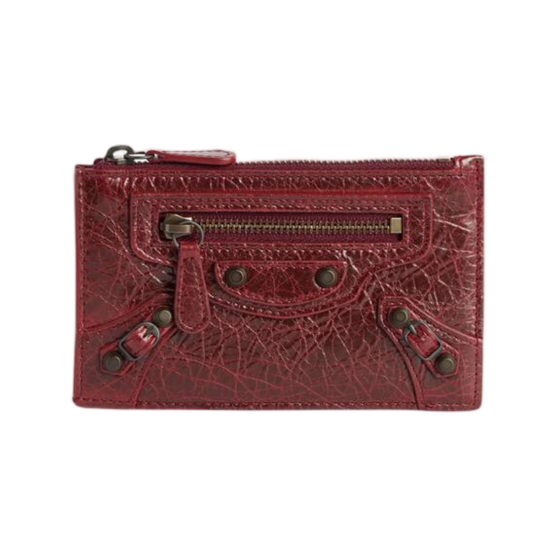 8106072ABFY6154 Balenciaga Le City Long Coin and Card Holder Berry Red