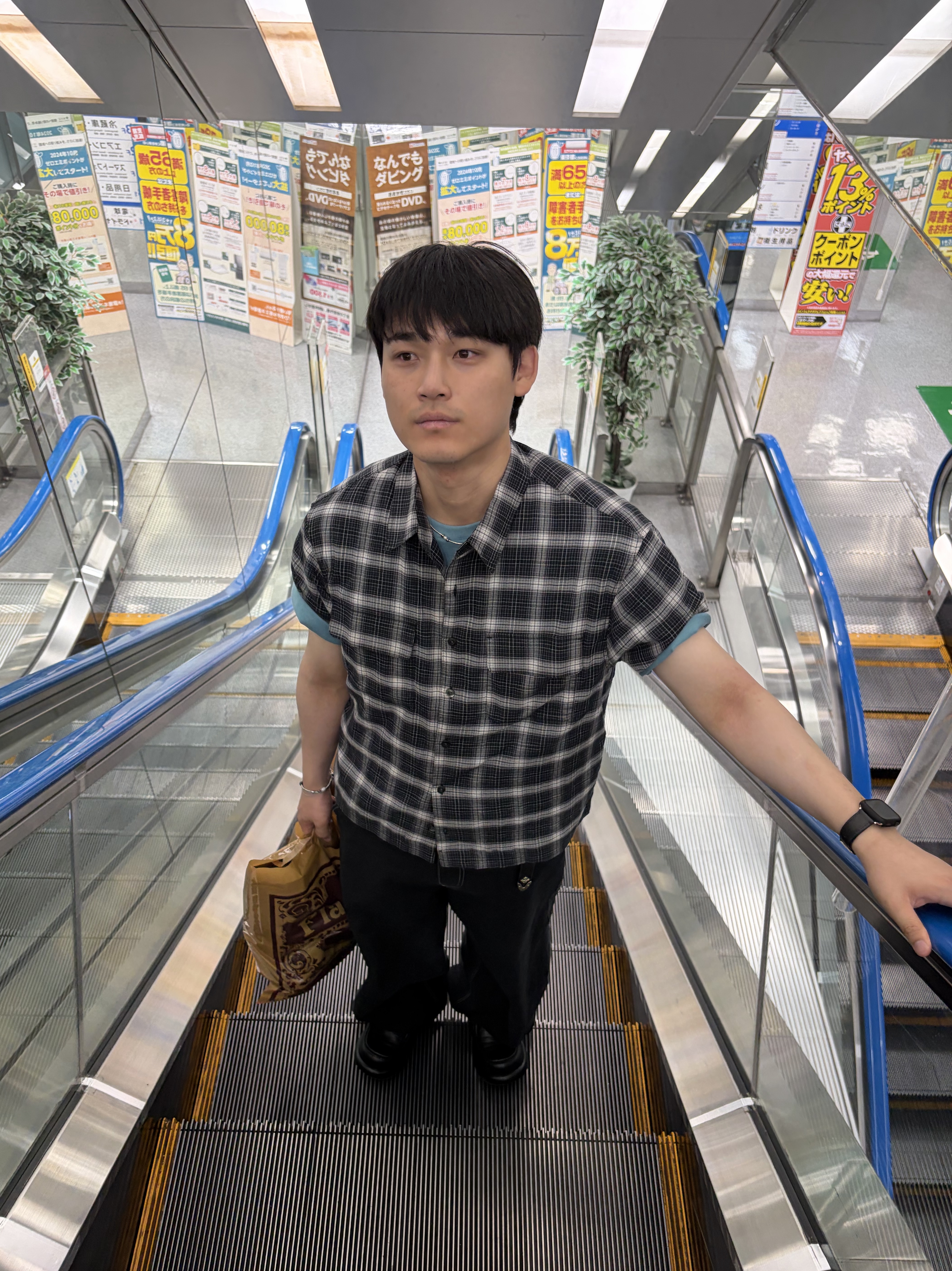 noun Crop Check Shirts Black 착용 스타일 - 6