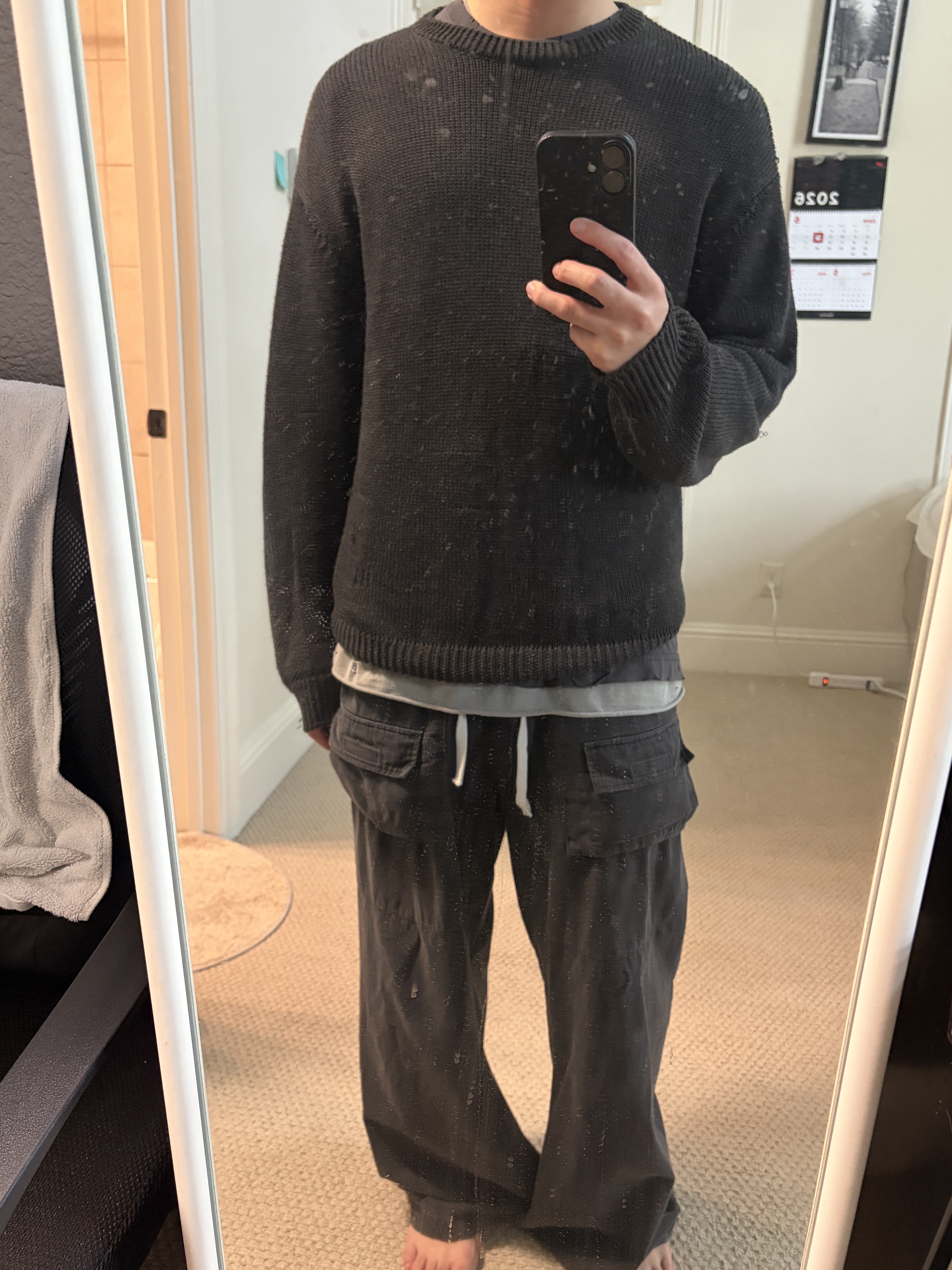 Polyteru Front Cargo Pants 1.2v Black, Polyteru Human Index Human Loosed Knit Brown Charcoal 착용 스타일