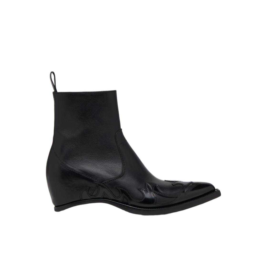 S58WU0440P7789T8013 (W) Maison Margiela Heel-Less Western Flame Boot Black