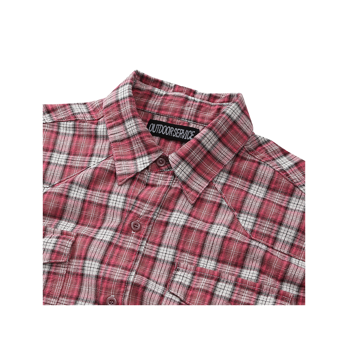 아웃도어서비스 올드 밀 플레드 셔츠 - 핑크(OS Old Mill Plaid Shirt - Pink) - 3