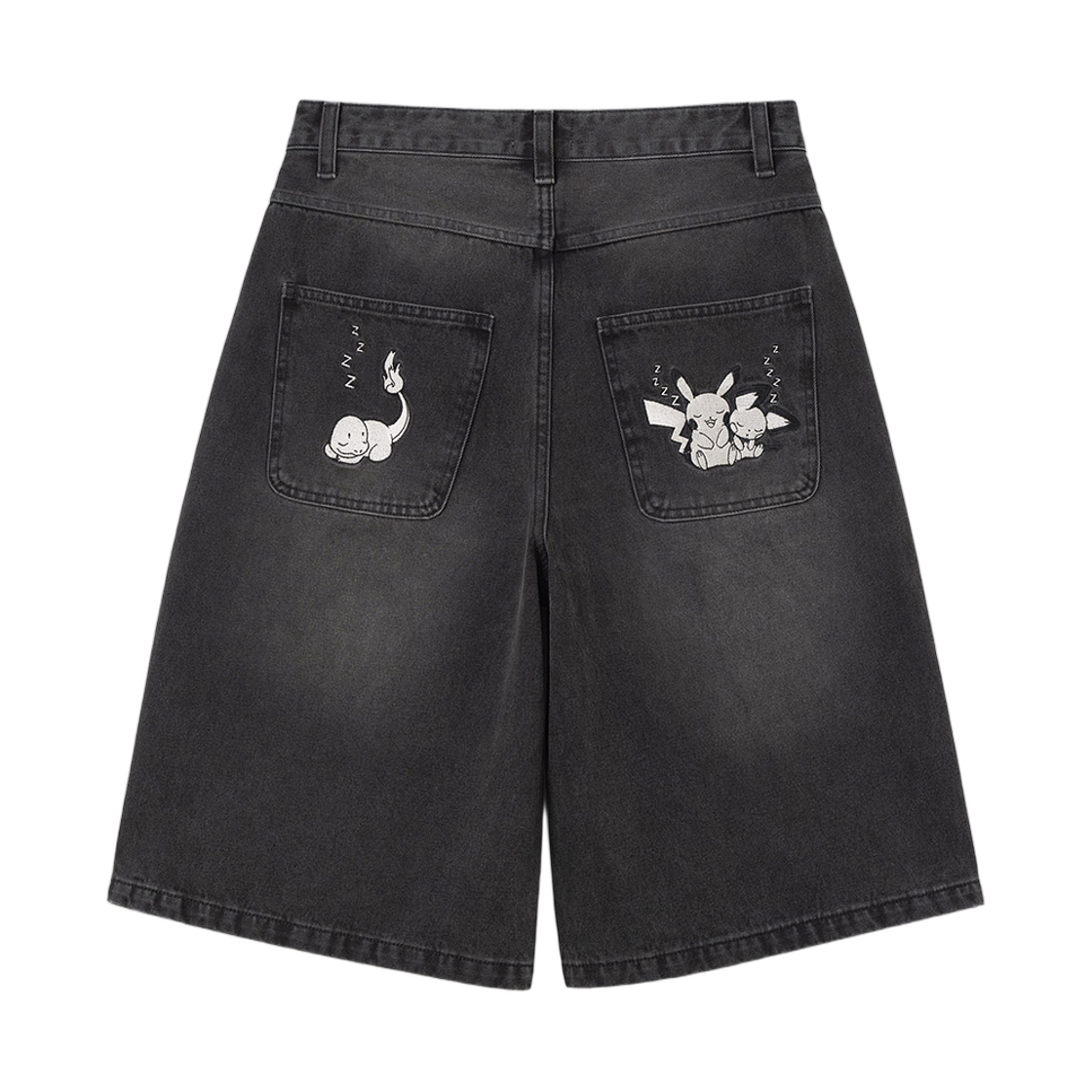 ECBPTML884 Millo Archive x Pokemon Sleeping Denim Half Pants Denim Black