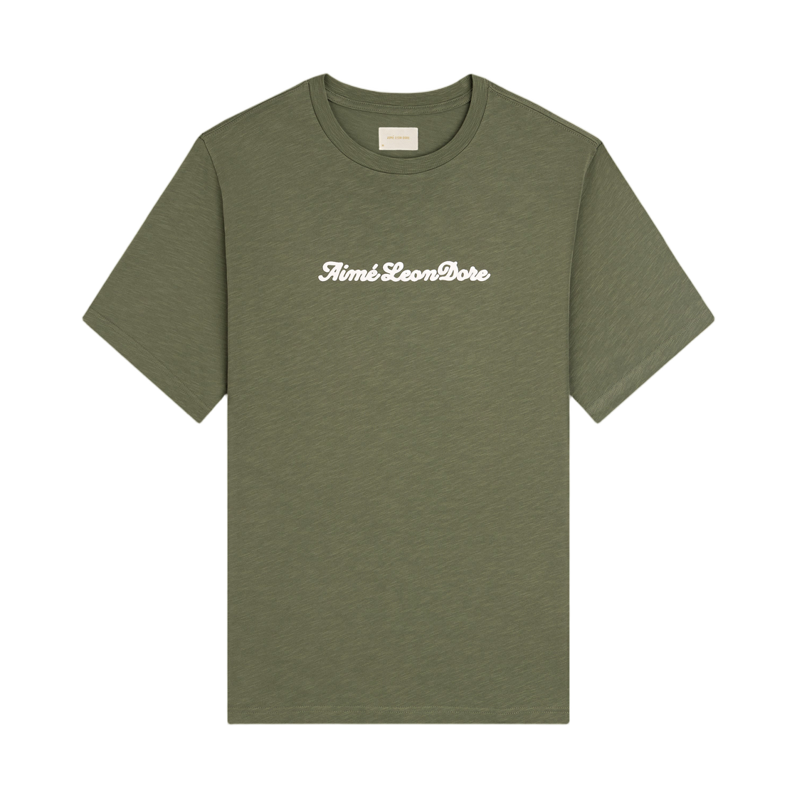 - Aime Leon Dore Puff Print Slub Logo T-Shirt Deep Lichen Green