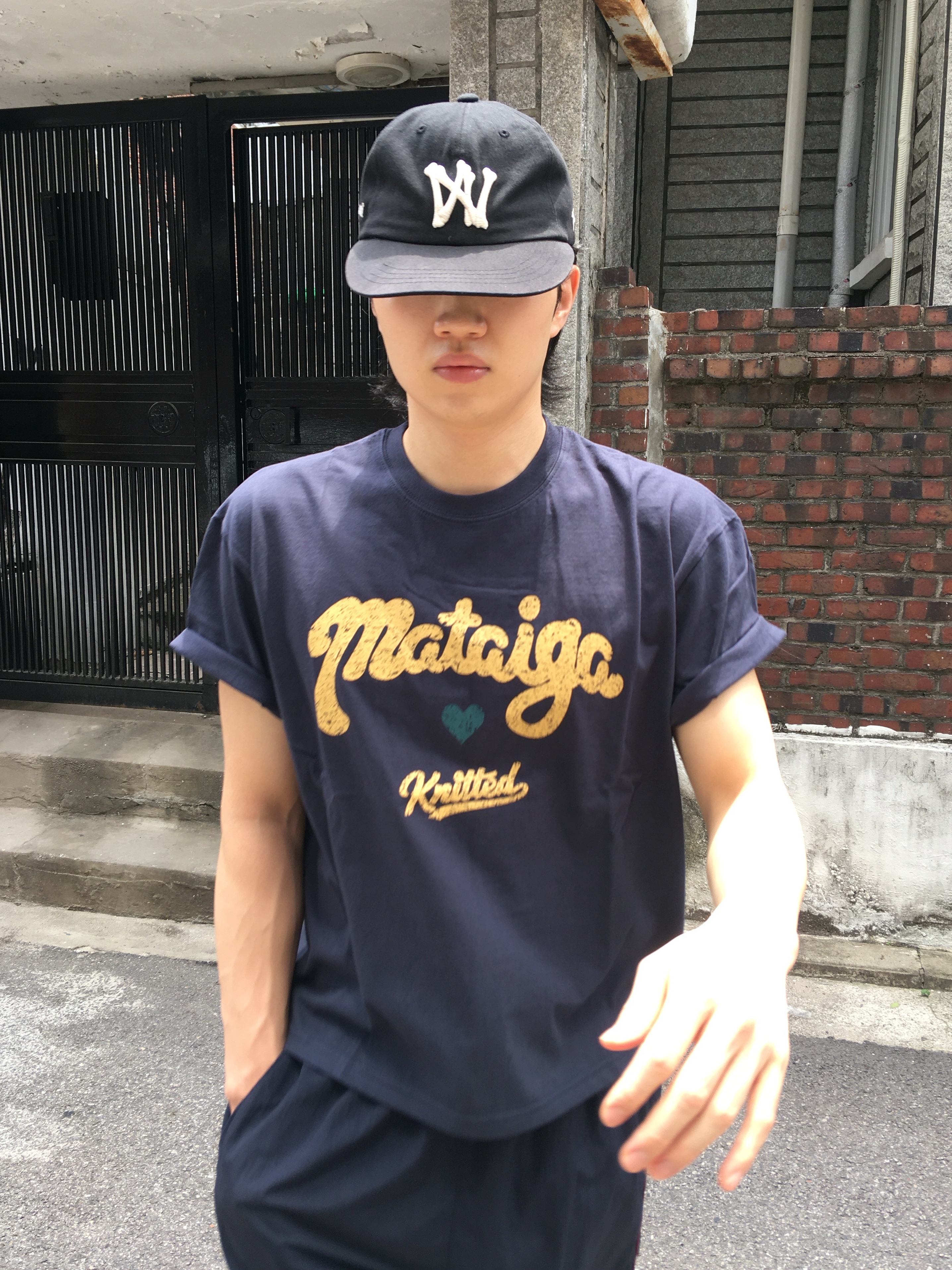 Aoiro 6-Panel Bone A/N Cap Black 착용 스타일