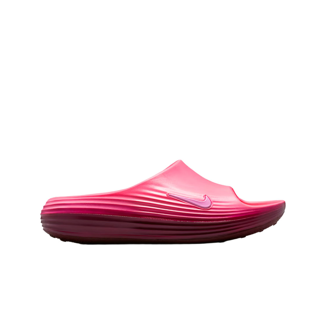 HV4484-602 Nike ReactX Rejuven8 Slides Pink Spell Bordeaux