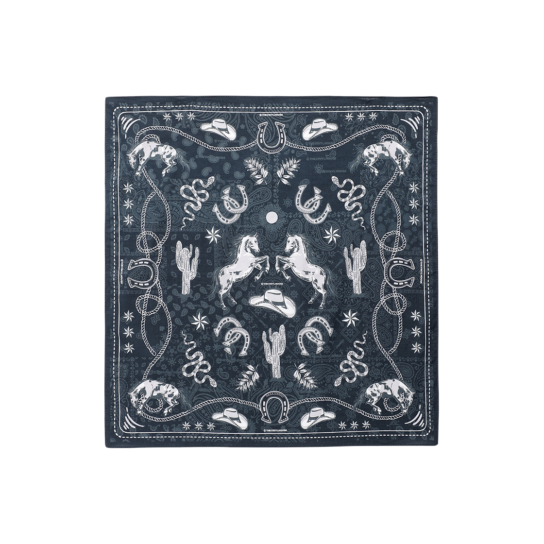 더바이닐하우스 Tvh 웨스턴 패턴 반다나 네이비(Thevinylhouse Tvh Western Pattern Bandana Navy)