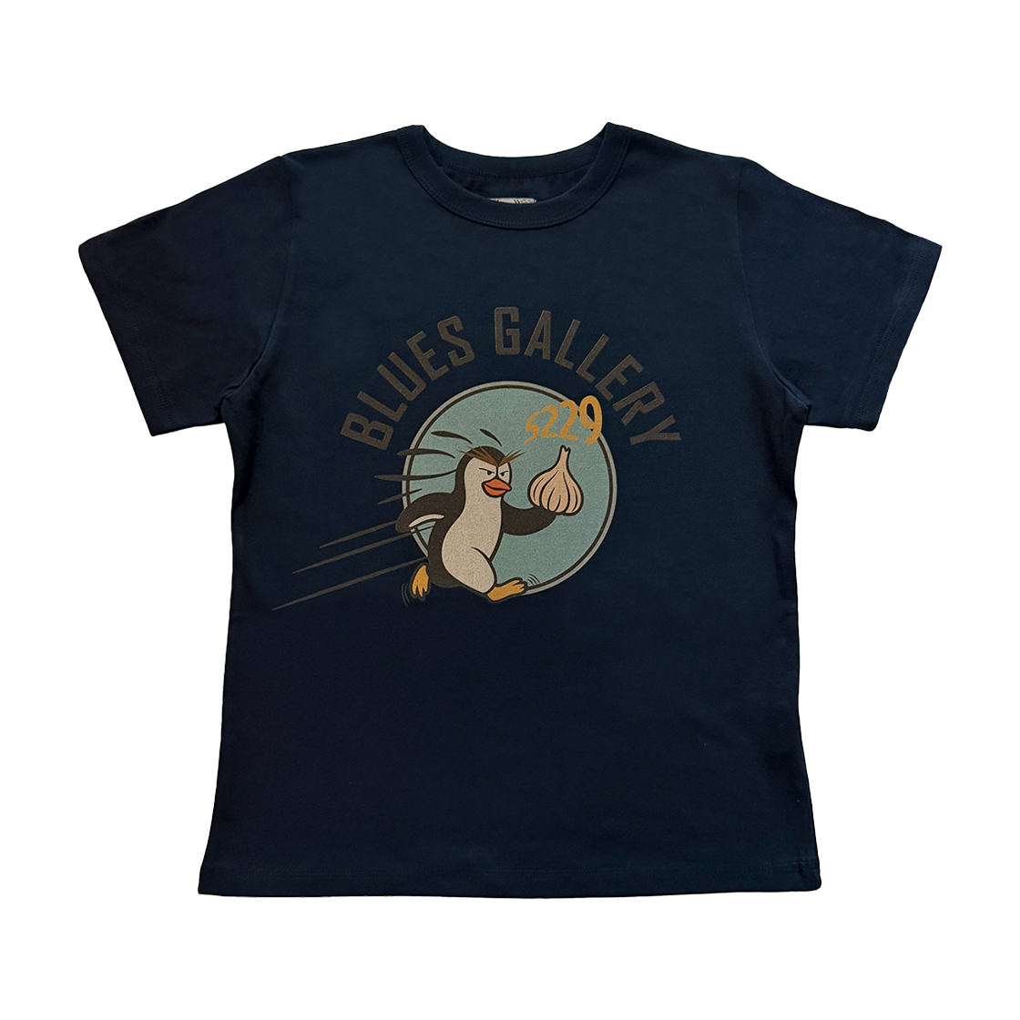갈릭블루스 "런" 펭귄 티셔츠 네이비(GARLICBLUES "Run" Penguin T-Shirt Navy)