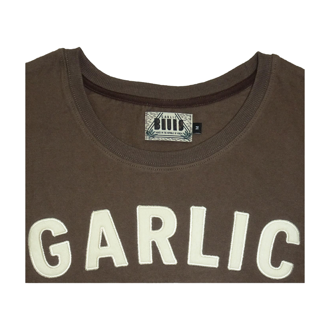 갈릭블루스 04 "갈릭 블루스" 아플리케 로고 티셔츠 브라운(GARLICBLUES 04 "Garlic Blues" Appliqué Logo T-Shirt Brown) - 2