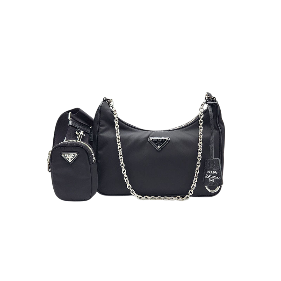 ITDHRHSP29R2 Prada Re-Edition 2005 Re-Nylon Chain Strap Hobo Bag 1BH204 L868923