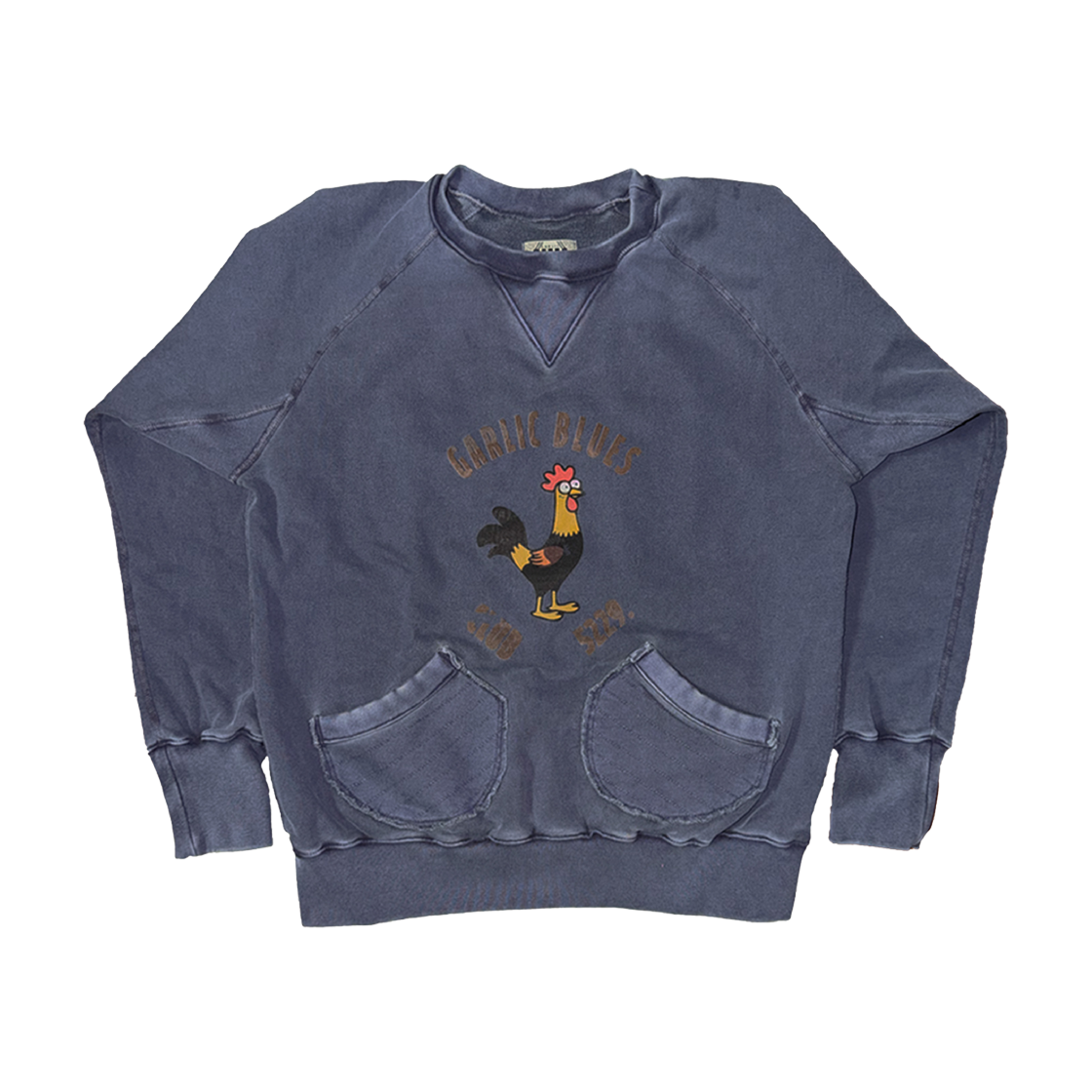 갈릭블루스 갈릭 치킨 포켓 레글런 스웻 셔츠(GARLICBLUES Garlic Chicken Pocket Raglan Sweat Shirt) - 1