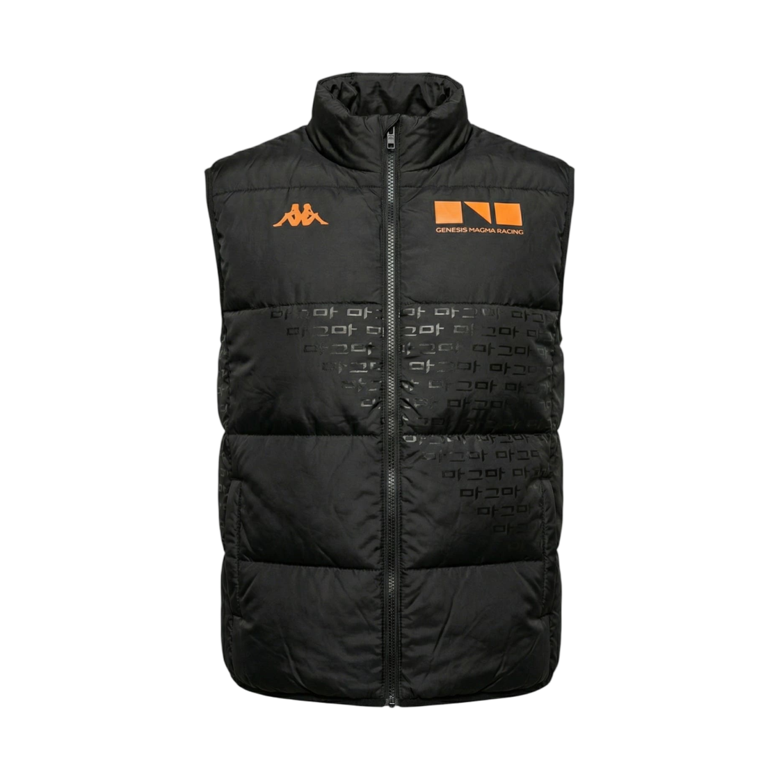 카파 x 제네시스 마그마 레이싱 2026 팀 다운 베스트 블랙 오렌지(Kappa x Genesis Magma Racing 2026 Team Down Vest Black Orange)