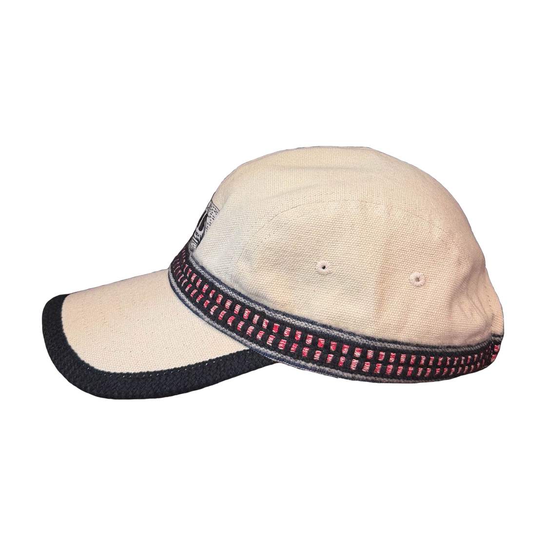 갈릭블루스 레드 불렛 스트랩 캠프 캡 아이보리(GARLICBLUES Red Bullet Stripe Camp Cap Ivory) - 2