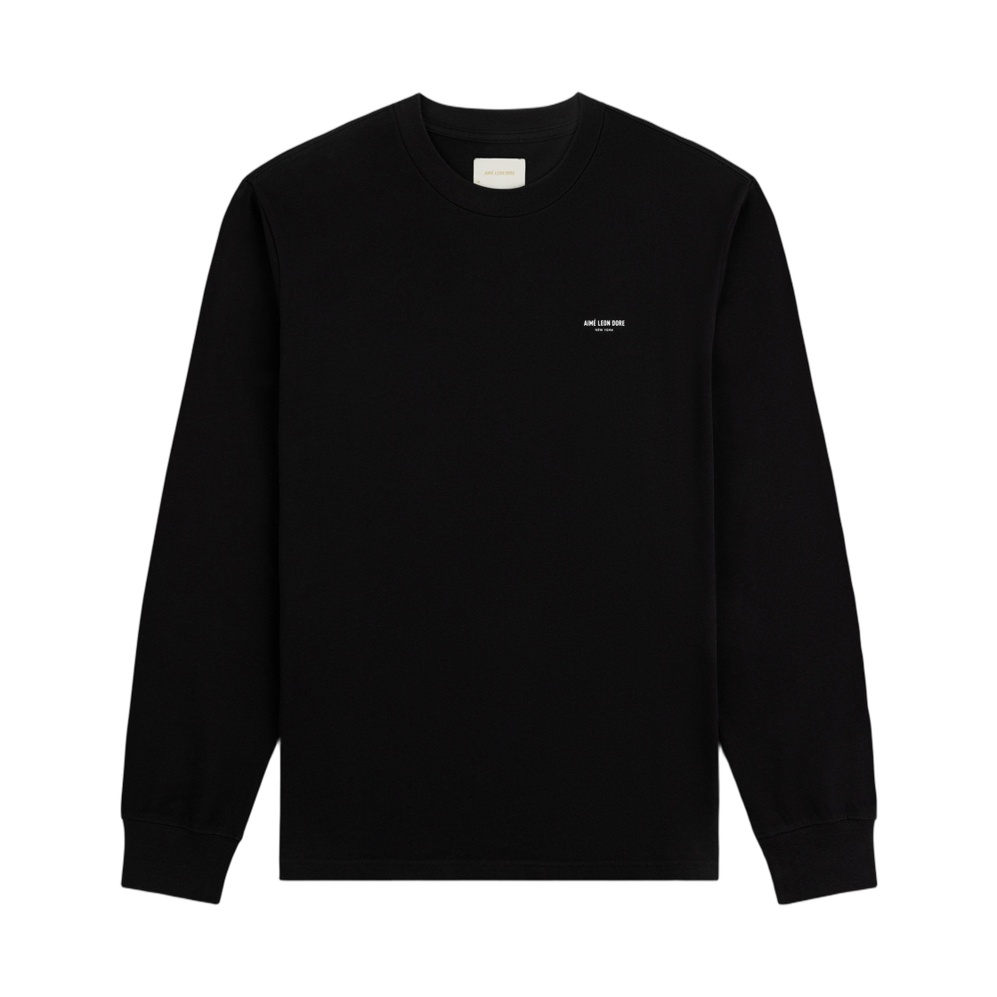 - Aime Leon Dore Long Sleeve Micro Logo T-Shirt Jet Black
