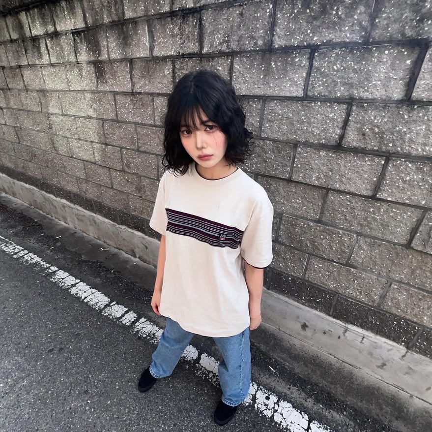 SPORT CHAMBER Spectrum T-shirt LIGHT BEIGE 착용 스타일 - 4