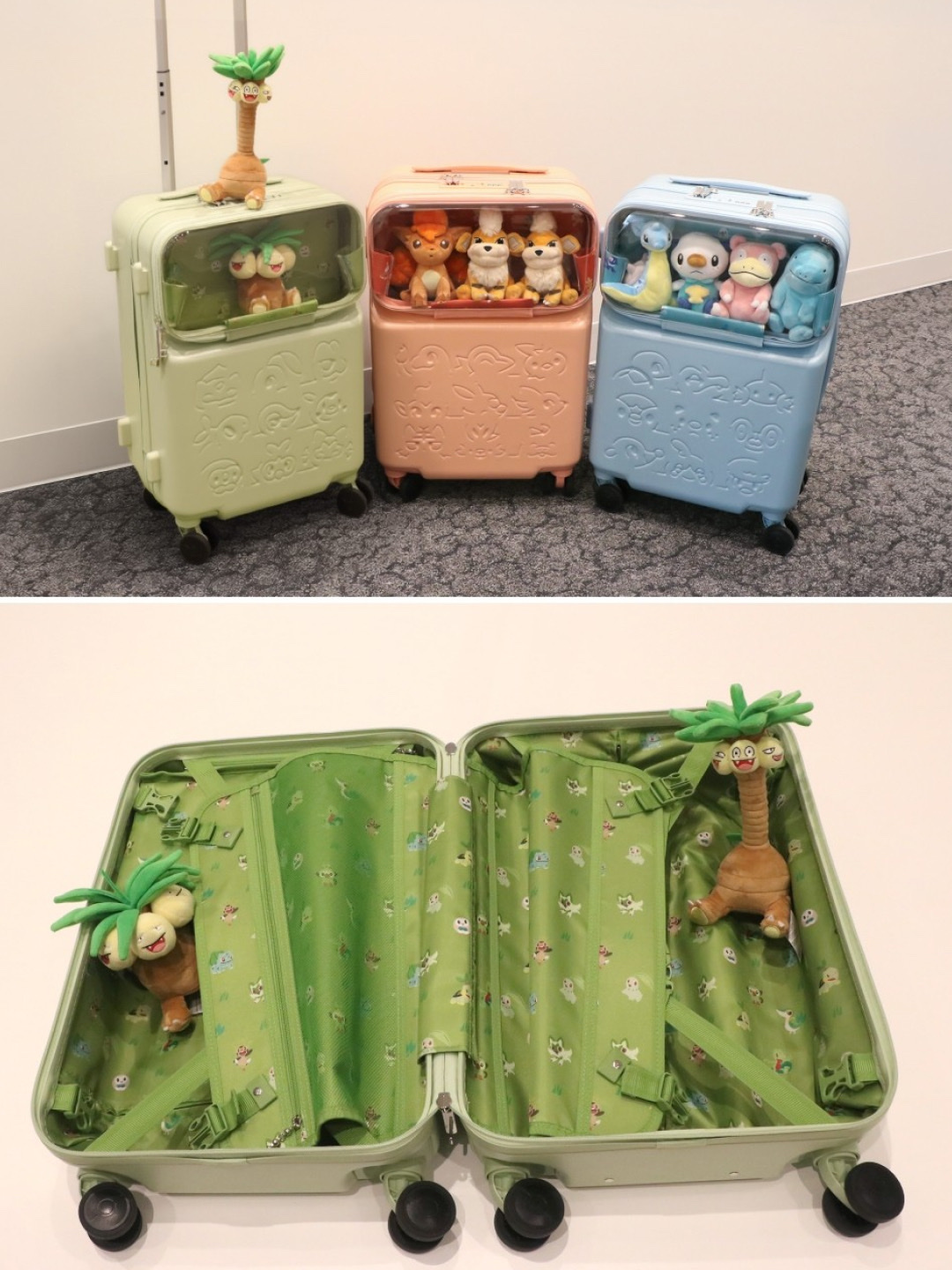 Pokemon Center Front Opening Carry-On Suitcase Water Type Pokemon, Pokemon Center Front Opening Carry-On Suitcase Fire Type Pokemon 착용 스타일 - 4