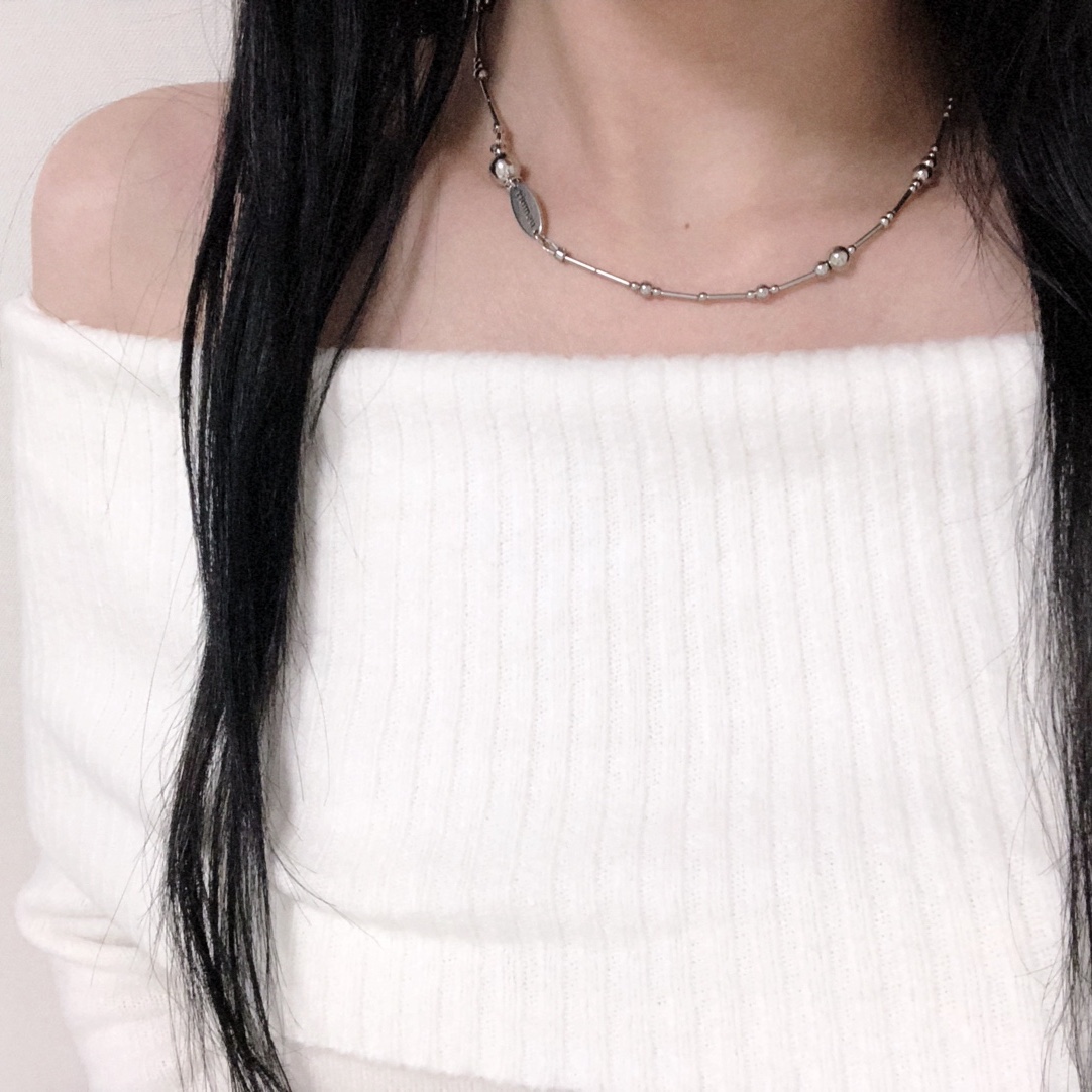 Riomeu Silver Melody Necklace 착용 스타일 - 1