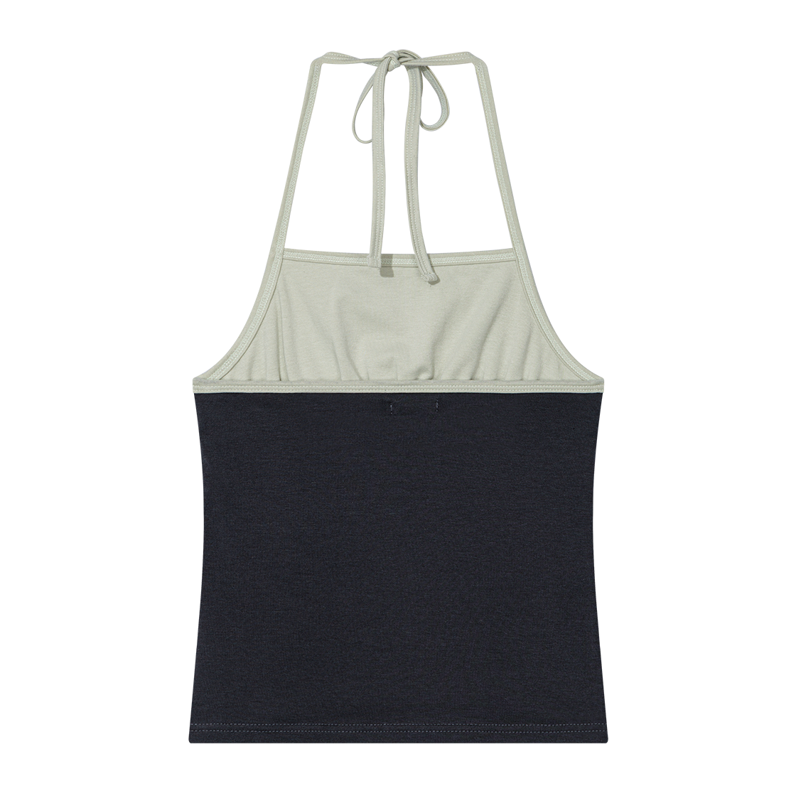 어글리쉐도우 셔링 콘트라스트 탱크 탑(민트)(Uglyshadow Shirring Contrast Tank Top(Mint)) - 2