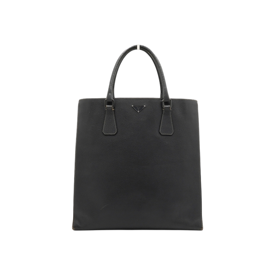 ITSWEB3A3MHV Prada Vintage Gray Saffiano Silver Logo Tote Bag AA65353