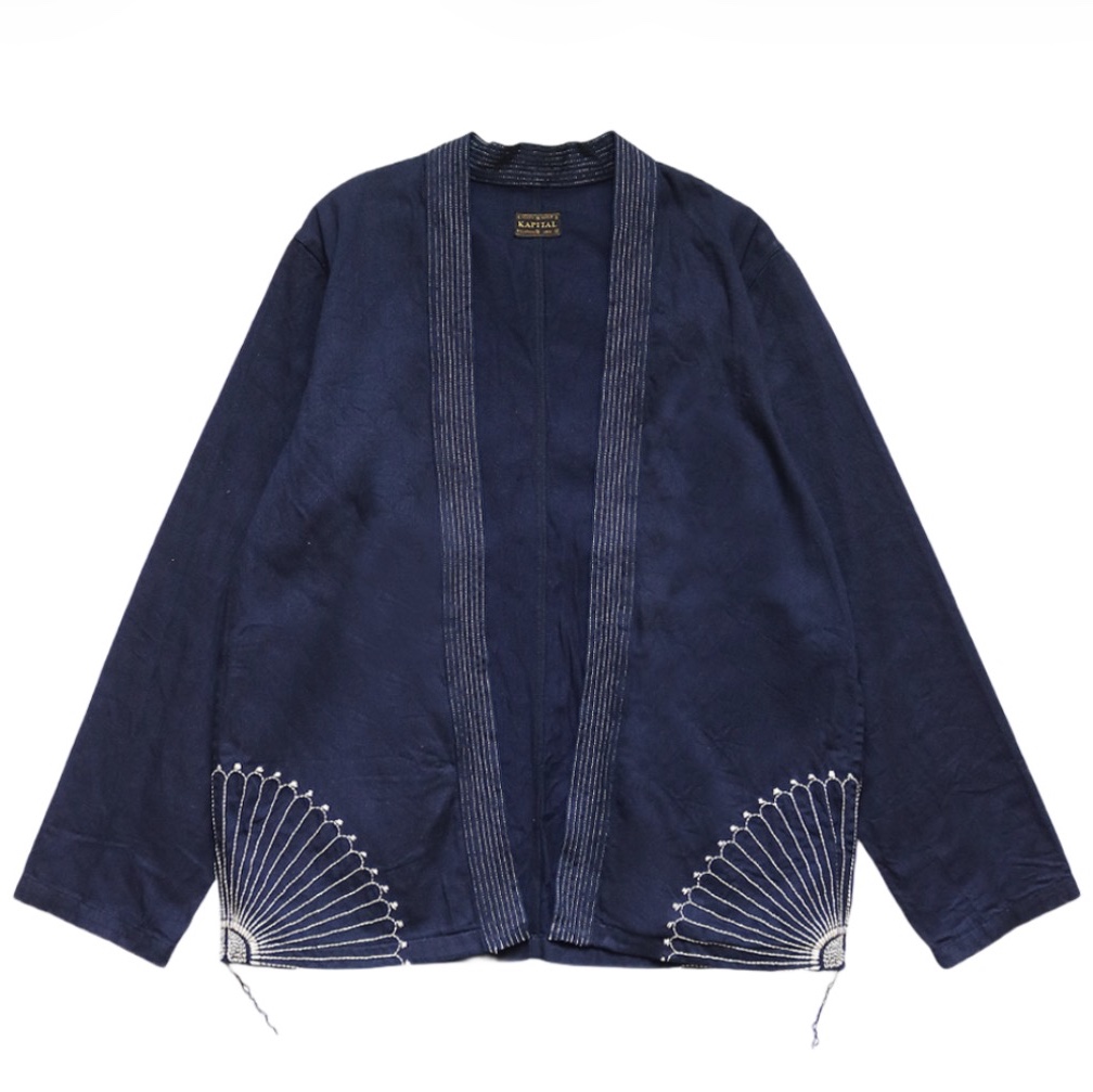 Kapital 8 oz. IDG x IDG Denim Kakashi Shirt Furoshiki Embroidery Indigo 착용 스타일